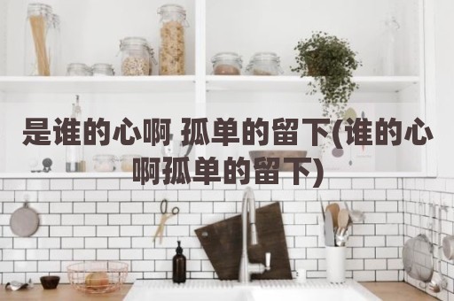 是谁的心啊 孤单的留下(谁的心啊孤单的留下)