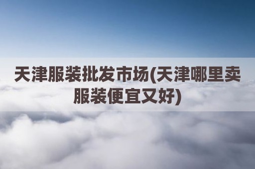 天津服装批发市场(天津哪里卖服装便宜又好)