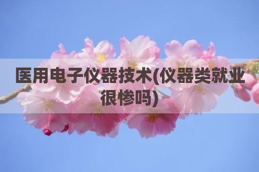 医用电子仪器技术(仪器类就业很惨吗)