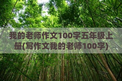 我的老师作文100字五年级上册(写作文我的老师100字)