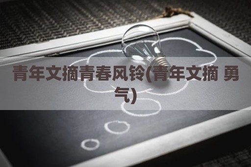 青年文摘青春风铃(青年文摘 勇气)