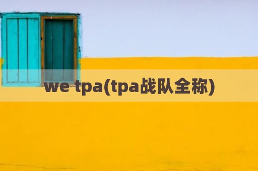 we tpa(tpa战队全称)