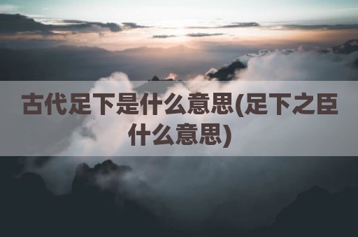 古代足下是什么意思(足下之臣什么意思)