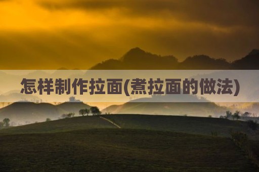 怎样制作拉面(煮拉面的做法)