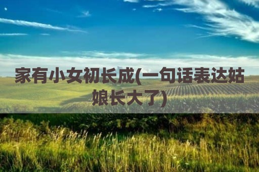 家有小女初长成(一句话表达姑娘长大了)