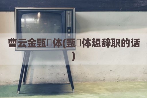 曹云金甄嬛体(甄嬛体想辞职的话)