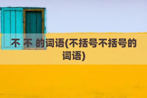 不 不 的词语(不括号不括号的词语)