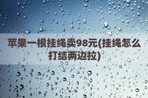 苹果一根挂绳卖98元(挂绳怎么打结两边拉)