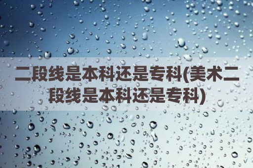 二段线是本科还是专科(美术二段线是本科还是专科)