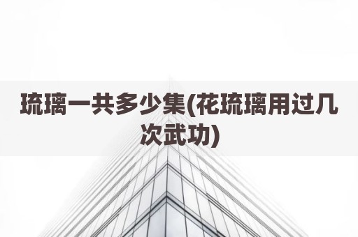 琉璃一共多少集(花琉璃用过几次武功)