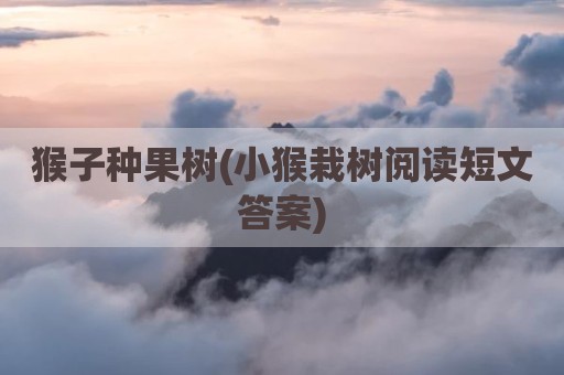猴子种果树(小猴栽树阅读短文答案)