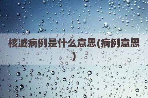 核减病例是什么意思(病例意思)