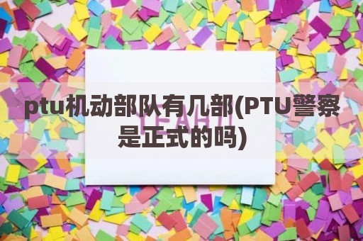 ptu机动部队有几部(PTU警察是正式的吗)