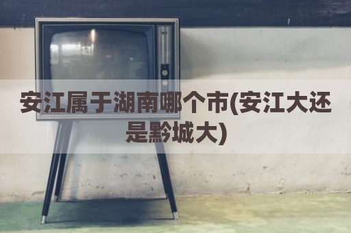 安江属于湖南哪个市(安江大还是黔城大)