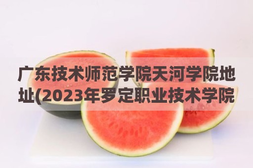广东技术师范学院天河学院地址(2023年罗定职业技术学院招生)