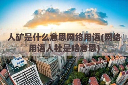 人矿是什么意思网络用语(网络用语人社是啥意思)