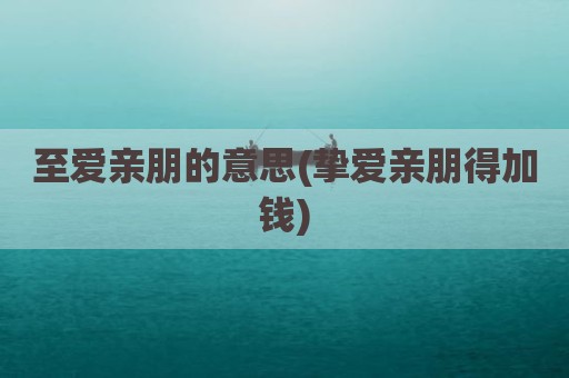 至爱亲朋的意思(挚爱亲朋得加钱)