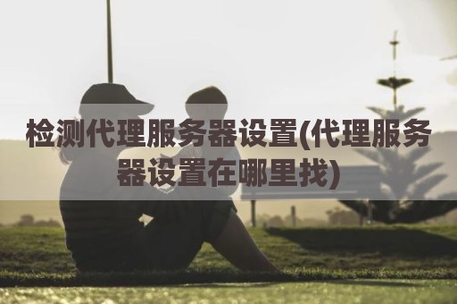 检测代理服务器设置(代理服务器设置在哪里找)