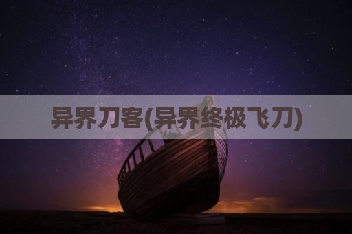 异界刀客(异界终极飞刀)