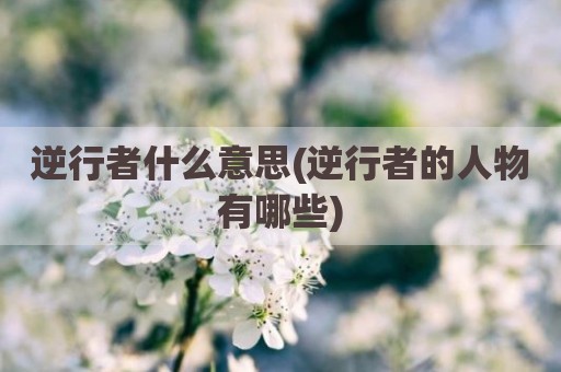 逆行者什么意思(逆行者的人物有哪些)