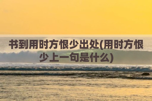 书到用时方恨少出处(用时方恨少上一句是什么)