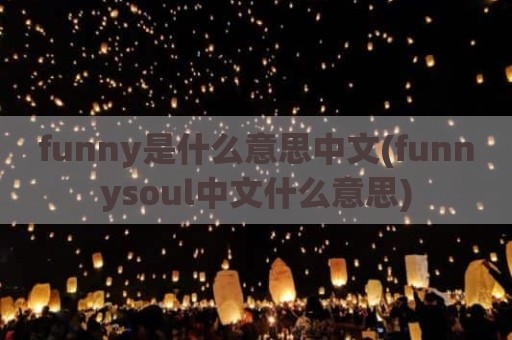 funny是什么意思中文(funnysoul中文什么意思)