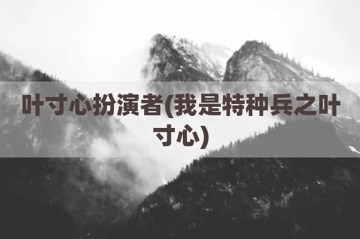 叶寸心扮演者(我是特种兵之叶寸心)