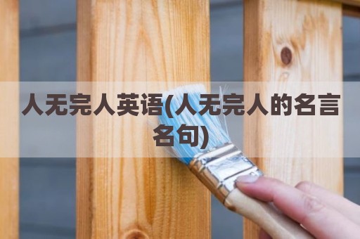 人无完人英语(人无完人的名言名句)