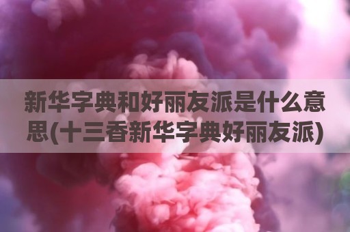 新华字典和好丽友派是什么意思(十三香新华字典好丽友派)