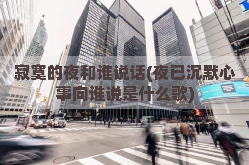 寂寞的夜和谁说话(夜已沉默心事向谁说是什么歌)
