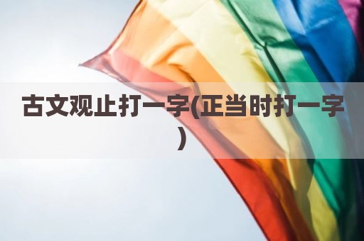 古文观止打一字(正当时打一字)