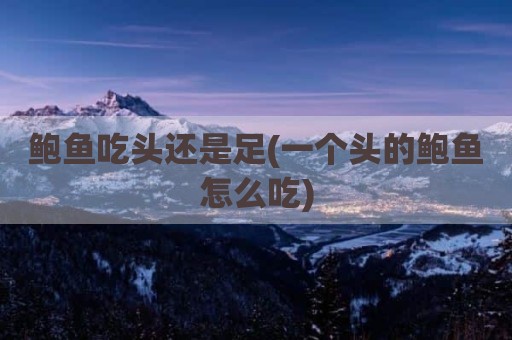 鲍鱼吃头还是足(一个头的鲍鱼怎么吃)