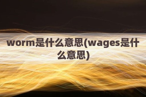 worm是什么意思(wages是什么意思)