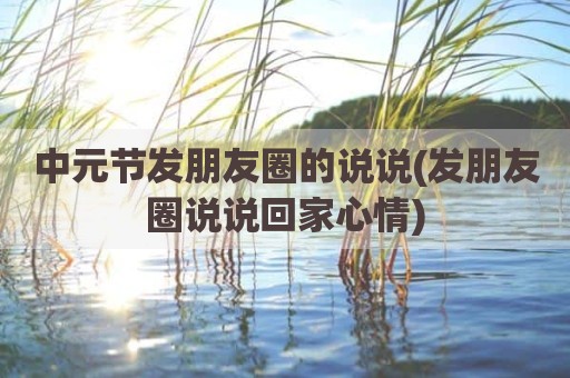 中元节发朋友圈的说说(发朋友圈说说回家心情)