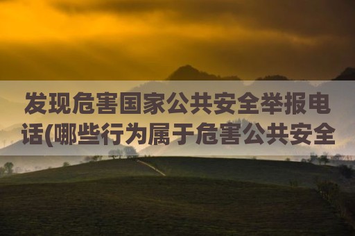 发现危害国家公共安全举报电话(哪些行为属于危害公共安全罪)