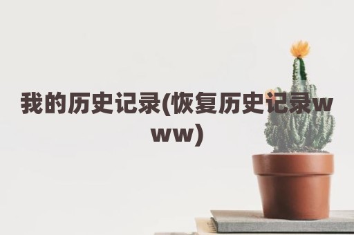 我的历史记录(恢复历史记录www)