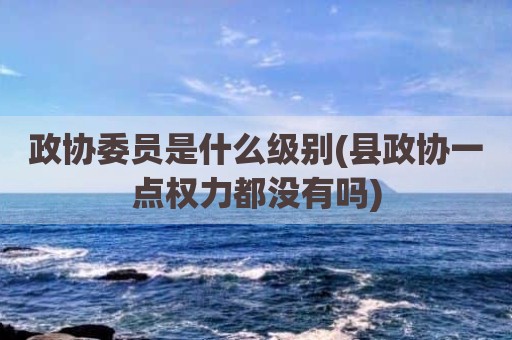 政协委员是什么级别(县政协一点权力都没有吗)