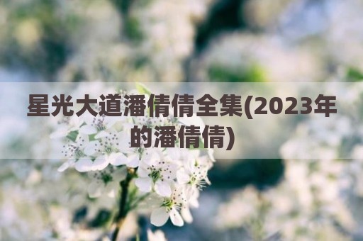 星光大道潘倩倩全集(2023年的潘倩倩)