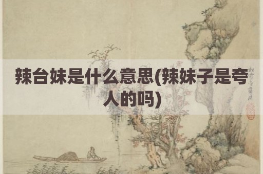 辣台妹是什么意思(辣妹子是夸人的吗)