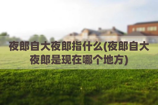 夜郎自大夜郎指什么(夜郎自大夜郎是现在哪个地方)