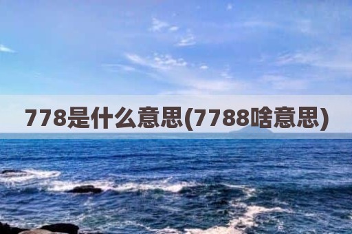 778是什么意思(7788啥意思)