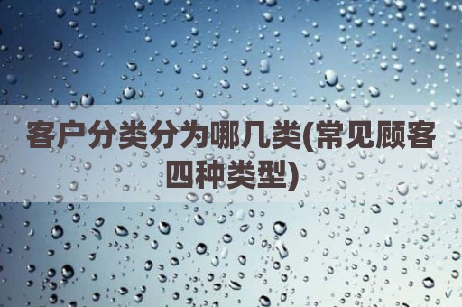 客户分类分为哪几类(常见顾客四种类型)