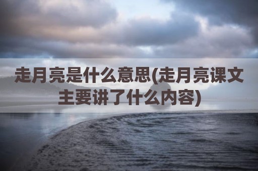 走月亮是什么意思(走月亮课文主要讲了什么内容)