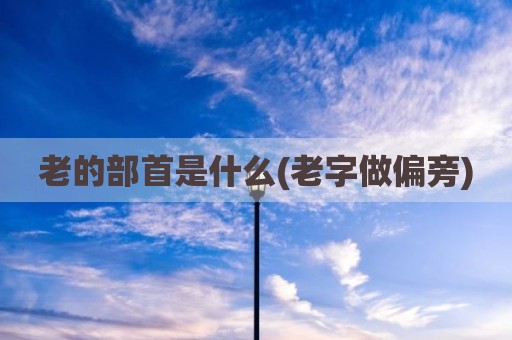 老的部首是什么(老字做偏旁)