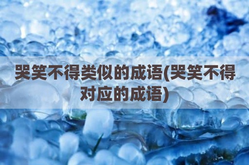 哭笑不得类似的成语(哭笑不得对应的成语)