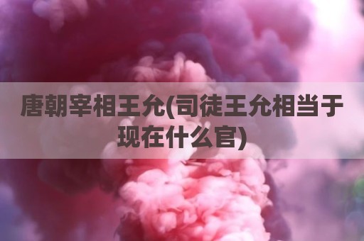 唐朝宰相王允(司徒王允相当于现在什么官)
