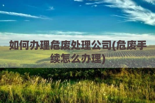 如何办理危废处理公司(危废手续怎么办理)