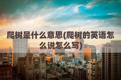 爬树是什么意思(爬树的英语怎么说怎么写)