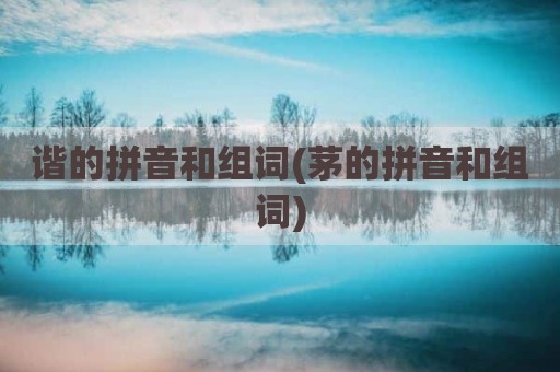 谐的拼音和组词(茅的拼音和组词)