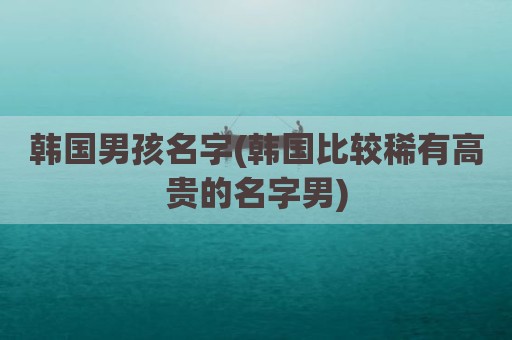 韩国男孩名字(韩国比较稀有高贵的名字男)